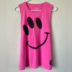 Pink EDC Trippy Face Tank Top